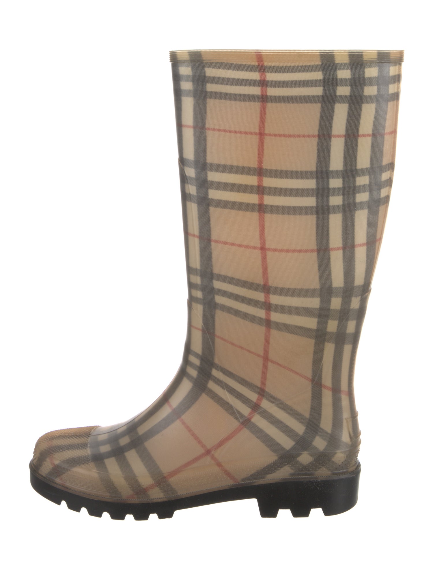 Burberry Nova Check Pattern Rubber Rain Boots
